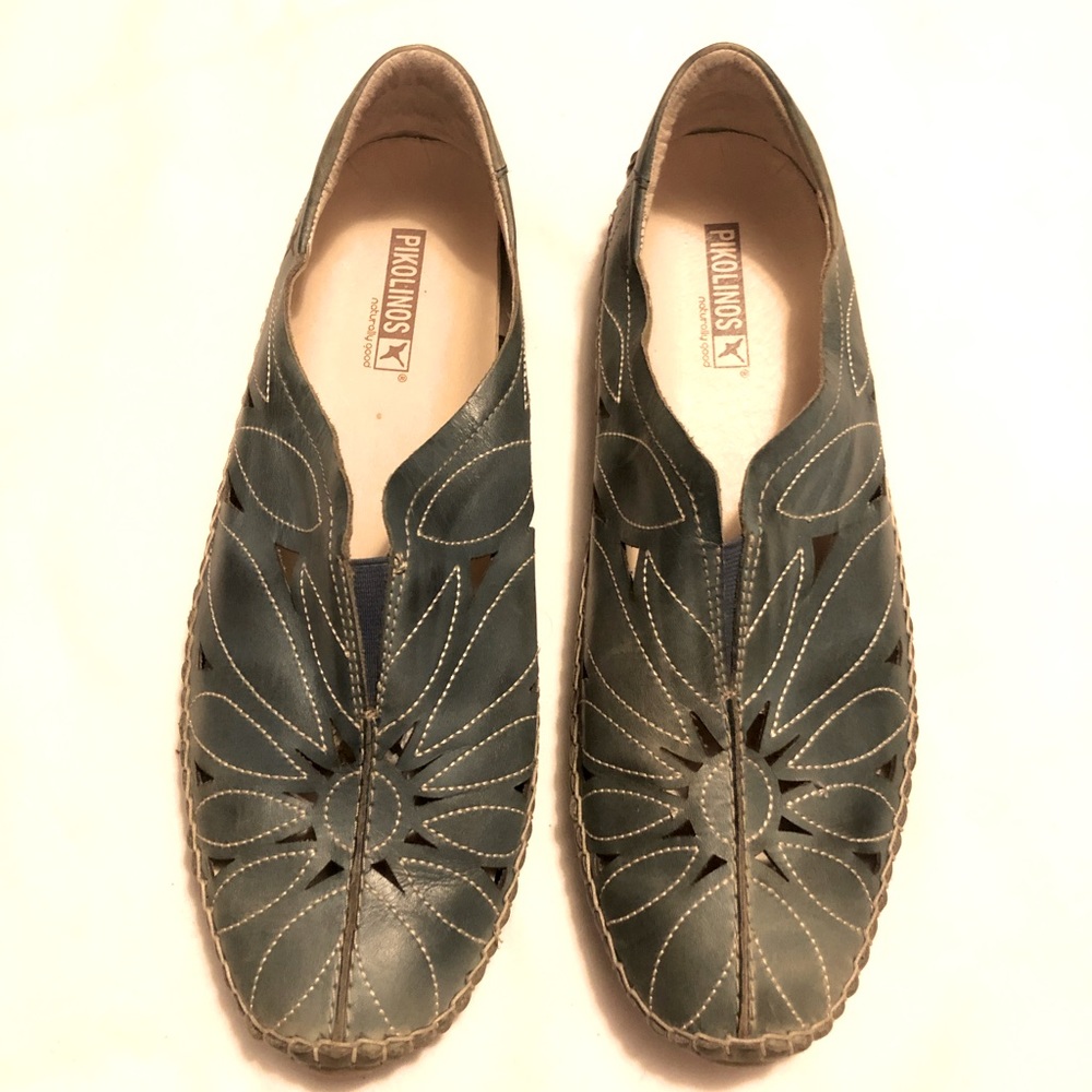 Pikolinos womens jerez navy blue leather moccasins loafers shoes